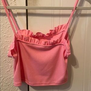 Pink cropped top
